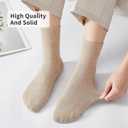 J-BOX Crew Socks for Women Casual Cotton Socks Soft Breathable Dress Socks 10 Pairs (6-9, White 2+khaki 2+brown 3+camel 3)
