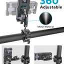 GDZN UTV Phone Mount for 1.5"-1.75" Roll Cage, Anti-Vibration Heavy Duty UTV/SXS Phone Holder with 360 Adjustable Arm, Aluminum Alloy Roll Bar Bracket Fit Polaris RZR, Can-Am for 4.7"-7.6" Devices