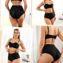 LEVAO High Waist Lace Underwear for Women Sexy Breathable Soft Briefs 4 Pack (L)