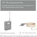 J K 1/8" Locking Screw Detachable Cable for JK MIC-J 071S Headset Headworn Microphone
