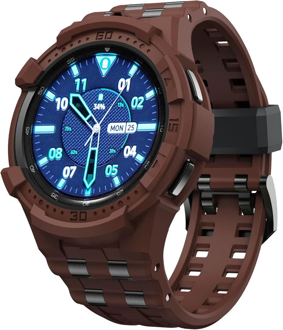 T-ENGINE Case Compatible with Galaxy Watch 4 Classic 46mm (2021), Not for Galaxy Watch 46mm in 2018 Version (Coffee)