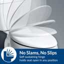 BEMIS 790TDGSL Commercial Heavy Duty Closed Front Toilet Seat with Cover, Industrial No Slam Seat with Secure Installation, Made in USA, Round, White