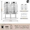 Style Setter Glass BeverageDrink Dispenser Clear Liam Set of 2, 1 Gal