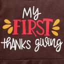 My First Thanksgiving Outfits Kids Toddler Baby Girls Ruffle Sleeve Shirt+Pants Set Fall Clothes (Brown)