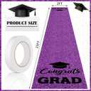 Sliner Glitter Purple Congrats Grad Carpet Runner Rug for Graduation Prom Party Decorations 2ft x 15ft Glitter Graduation Runway Rug for Prom Party Decor Aisle Runner for School College Grad Ceremony, 4" x 24"