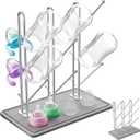 NiHome Baby Bottle Drying Rack with Diatomite Base & Stainless Steel Frame, Foldable Countertop Organizer Holds 9 Bottles, Space-Saving Stand for Water Bottles, Lids, Reusable Bags & More, 12.2" x 6.7" x 11"