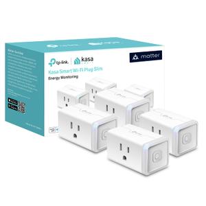 Kasa Matter Smart Plug w/ Energy Monitoring, Compact Design, 15A/1800W Max, Super Easy Setup, Works with Apple Home, Alexa & Google Home, UL Certified, 2.4G Wi-Fi Only, White, KP125M (4-Pack)