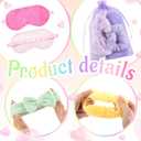 Fanfanwin 36 Pcs Sleepover Party Supplies for Girl Spa Slumber Birthday Favors Throw Blanket Pillow Eye Mask Headband Scrunchies (Solid Color,Multicolor), 11.8 Inches