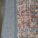 Bavni Washable Rug 8x10 Area Rug for Living Room Bedroom Dining, Washable Vintage Print Carpet, Ultra-Thin Chenille Low Pile Lightweight Rug with Non Slip Backing, Clay