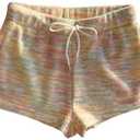 RoseSeek Women's Drawstring Waist Knit Mini Shorts Skinny Comfy Lounge Shorts Micro Bottoms, Multicolor,S