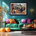 Halloween Haunted House Puzzle for Adults 1000 Piece Spooky Horror Jigsaw Puzzle Ghosts Bats Challenging Gothic Puzzle Scary Ghost House Fun Adult Games Halloween Party Decoration (27.6"x19.7")