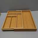 Juvale Silverware Organizer Tray - Brown Bamboo, 6-Slot, 14.5 x 10.25 x 1.75 in - Utensil Drawer Organizer & Cutlery Tray for Kitchen & Desk Use slides