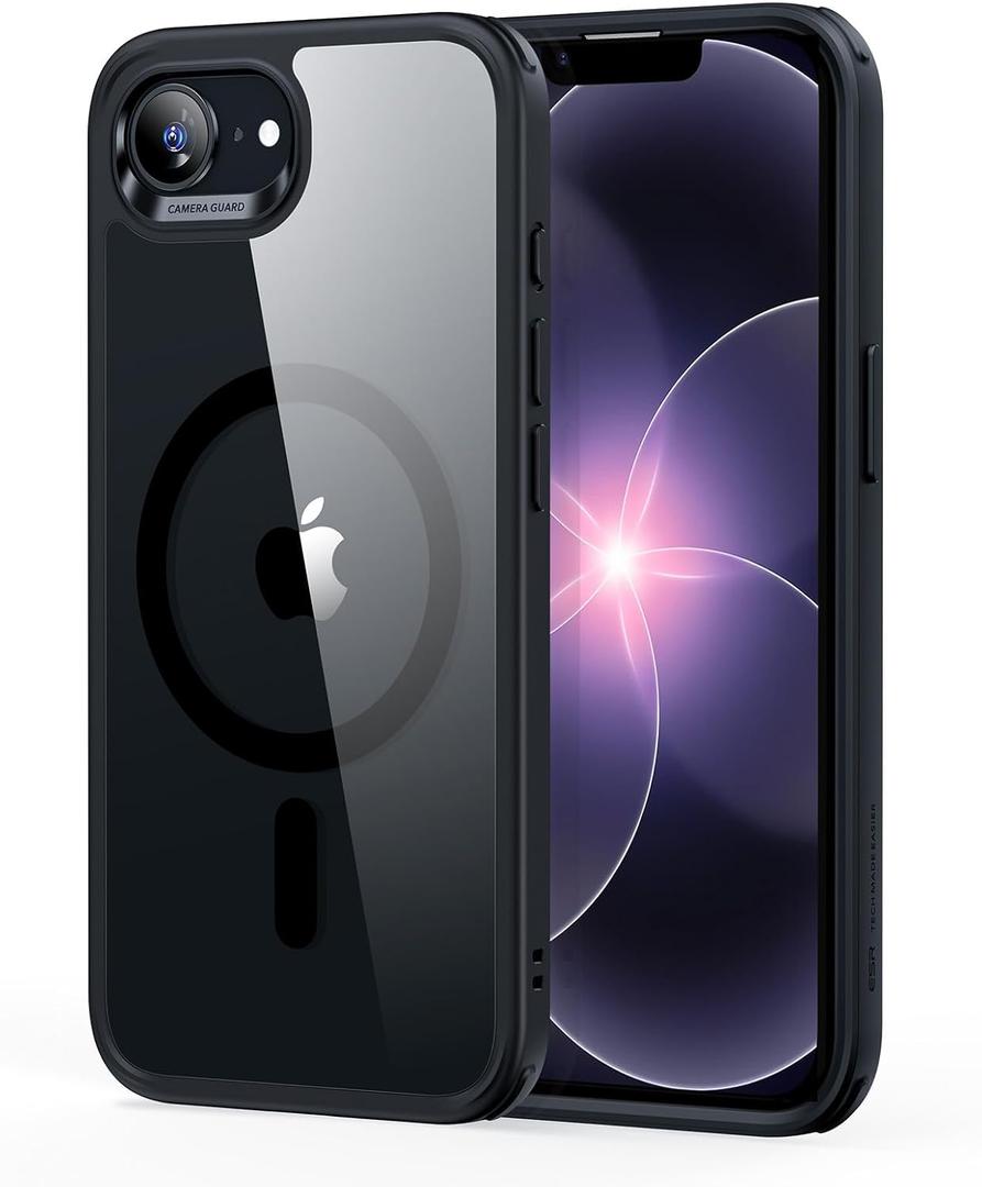 ESR for iPhone 17e/iPhone 16e Case, Compatible with MagSafe, Shockproof Military-Grade Protection, Magnetic Phone Case for iPhone 17e/16e case,Clear Black