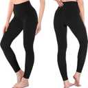 SINOPHANT High Waisted Leggings for Women - Full Length Capri Buttery Soft Yoga Pants for Workout Athletic (Black, XXL)