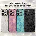 for iPhone 15 Pro Case with Finger Strap Holder, Cute Cool Butterfly Print Pattern Design for Women Men, Shockproof Anti Scratch Hand Kickstand Protective Cover, Gray