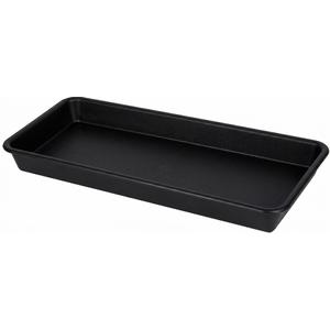 Plastic Plant Saucer, Rectangular 24 inch, Indoors/Outdoors, Drip Tray for Flower Pot, Windowsill (8 X 24'', Black)