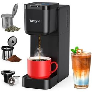 Amazon.com: Tastyle Single Serve Coffee Maker for K Cup, Ground and Tea Leaves, Hot and Iced Coffee Machines with Bold Setting, 6 to 16 Oz Brew Sizes, Compact for Small Spaces, Black (2.0 Version): Home & Kitchen