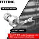 Raincovo Garden Hose to Pressure Washer Adapter, 3/4 GHT to 1/4 Quick Connect, Convert Water Hose to Power Washer Connector, Car Washing Nozzle & Hose Attachment, Stainless Steel, 1Pack