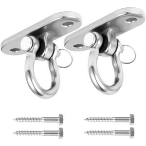 2Pcs 2000 lbs Load Capacity 304 Stainless Steel Swing Bracket Porch Swing Hanging Kit 180°C Front and Back Rotation for Swing Set Accessories, Playground, Yoga Hammock, and More 2Pcs 2000 lbs Load Capacity 304 Stainless Steel Swing Bracket Porch Swing Hanging Kit 180°C Front and Back Rotation for Swing Set Accessories, Playground, Yoga Hammock, and More