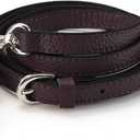 LIVE UP Full Grain Purse Strap Genuine Leather Replacement for Cross Body Bag Handbags(Expresso-Silver Buckles)