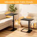 jessie Tv Tray C Table, Adjustable End Table for Couch 360 Swivel C Shaped End Table with Phone Tablet Slot for Living Room, Sofa, Bedside, Bathroom (Black)