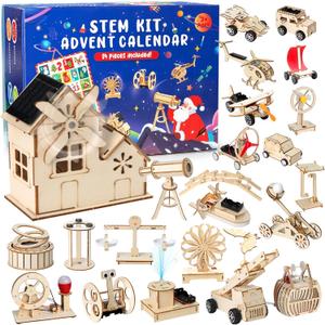 24Pcs Stem Christmas Advent Calendar 2025 Diy STEM Countdown Advent Calendar Educational Science Kit Building Toys Surprise for Kids Boys Girls