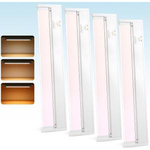 Plug in Under Cabinet Lights Hardwired, 18" 4 Pack Cabinet Light 12W 1000LM, 3CCT, 45 Rotatable Design, Linkable Up to 15 Units Under Counter Lights for Kitchen, Closets