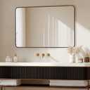 Delma Bathroom Mirror, Black Framed Bathroom Mirror for Over Sink, High-Definition Vanity Mirror, Versatile Mirror for Bathroom, Hangs Horizontally or Vertically(36x24, Black)