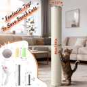 Cat Scratching Post Replacement Pole, 15.75" H, Sisal Pole Replacement Cat Tree Post Indoor, Small Size, with M8 Screws Beige (2PCS)