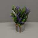 DILATATA Rustic Lavender Flowers Artificial Lavender Decor Fake Lavender Plant in Metal Pot Faux Plants in Pots for Home Bathroom Table Centerpieces Wedding Decor Potted Lavender Flower Purple Decor