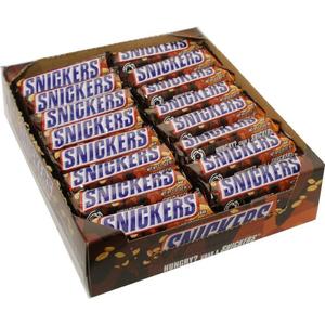 Snickers Single Bar Chocolate Candy, 48 bars of 1.86oz each. (EXP 03/31/27)