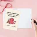 3 x BENNLOOS Humor Octopus Valentine's Day Card for Husband Wife, Rude Birthday Card for Girlfriend Boyfriend, Funny Anniversary Cards Gifts for Women Men, I Wish I Were An Octopus Card