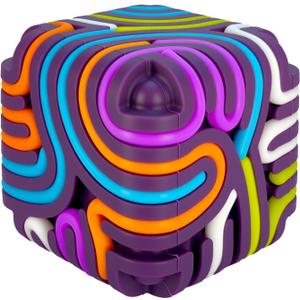 Sensory Activity Board:Sensory Activity Cube Silicone Fingertip Toys, for Kids & Adults Silence, No Confusion, Calm for Anxiety, ADHD & Autism |Portable 21 Strings |3 Years+(Purple)