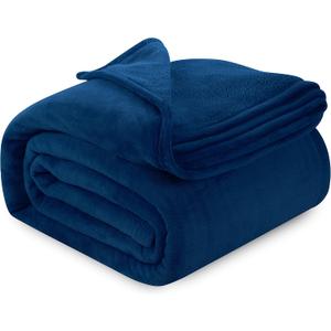 Utopia Bedding Navy Fleece Blanket King Size Lightweight Fuzzy Soft Anti-Static Microfiber Bed Blanket (90x102 Inch)