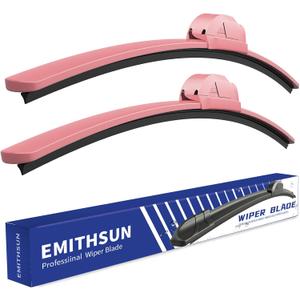OEM QUALITY 26" + 18" Premium All-Seasons Durable Stable And Quiet Sakura Pink Windshield Wiper Blades (Set of 2)