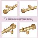 Heavy Duty Curtain Rods,1 1/4" Large Diameter Premium Nonadjustable Curtain Rod, 8' Custom Window Treatment Rods with Durable Aluminum Brackets and End Caps, Gold Finish