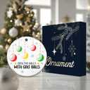 2 x Golf Ornament 2025  White Elephant Gift for Golfers, Deck The Halls with Golf Balls Ceramic Ornament  Holiday Tree Decoration for Golfers, Gag Gift & Stocking Stuffer