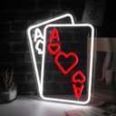 Poker Neon Signs for Wall Decor Led Sign for Poker Room Decor Playing Cards Dice Accessories for Casino Decorations Man Cave Gift
