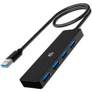 Tymyp USB Hub, 4-Port USB 3.0 Hub, USB Expander for Laptop, Xbox, Portable Drive, HDD, Console, Printer, Camera, Keyboard, Mouse, and Beyond