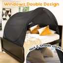 LEEDOR Pop Up Bed Tent with Mesh & Shade Cloth Window,Bed Canopy Shelter Cabin Indoor Privacy Space Sleeping Tents,Blackout Light Reduction Breathable Dream Tent Portable for Kids Adults Twin, 78"W x 38"L