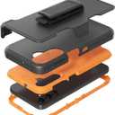 Rugged Phone Case for Samsung Galaxy A24 4G, with Belt Clip Holster & Kickstand Heavy Duty Shockproof Protective Full Body Case Cover for Samsung Galaxy A24 4G Phone (Orange)