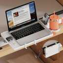 Bedside Shelf Foldable, Metal Clip-On Bed Shelf for Top Bunk Heavy Duty Bed Side Table Tray for College Dorm Essentials, Loft Nightstand Organizer Tray with Removable Cup & Phone Holder(White)