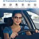 AI Translator Smart Glasses for Men Women, Bluetooth Audio Sunglasses with Photochromic Lenses, Photo Translation, No Subscription, Real-Time Translation(160+Languages) for Travel Business (Gold)