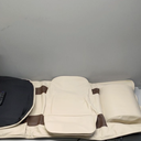 Full Body Massage Mat with Airbag Stretching, Back Heating, Neck & Shoulder Relief, Lumbar Traction, HIPS & IT Band Massage, 6 Modes 5 Intensities 2 Heat Levels, Foldable, Fit 5'1-6'2 (Brown + Beige)