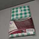 Sorfey Tablecloth - Vinyl with Flannel Back, 60"x104" Rectangle, Water Proof, Easy to Clean, Checked Green Design