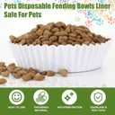 meekoo 600 Pcs Large Pet Disposable Feeding Bowls Liner Bulk Cat Food Bowls Small Paper Dish Paper Liner for Small Dogs Cats Dish Wet Food Feeding Station(White,Classic)