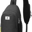 SKYSPER Sling Bag Anti Theft Crossbody Bag RFID Lightweight Travel Shoulder Chest Bag for Hiking Walking (Black)
