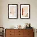 LUCKYLIFE 24x36 Poster Frame, Display 20x30 with Mat or 16x24 Without Mat, Wall Hanging Frames Engineered Wood with Plexiglass Sheets, 2 Pack, Brown