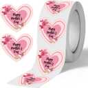 500 Pcs Happy Mother's Day Heart Shaped Stickers, 2 Inch, Color2 | Floral Design, Gift Tags & Labels, For Envelope Seal Cards Boxes, Gift Wrap, Party Favor