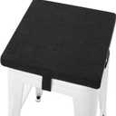 Tromlycs Stool Cushion Square for Bar Stools with Ties 14x14 Chair Seat Cushion Textured Barstool Pad, 1 Piece, 14 inches, Black